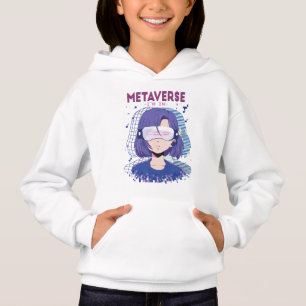 Animeflicka virtuell verklighet glasögon Hoodie T Shirt