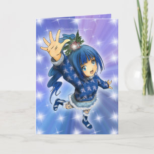 Animeflickan Julhälsningar Helgkort