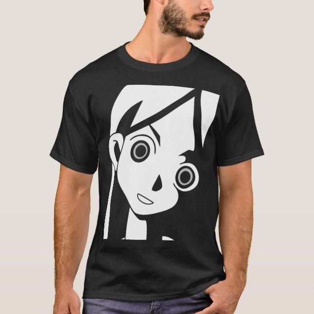 Animeflickan synar T-skjortan T-shirt (Framsida)