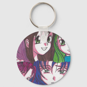 animeflickor nyckelring