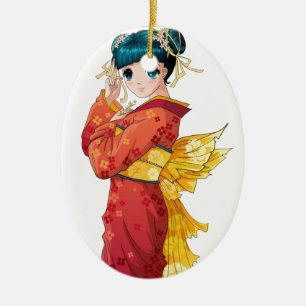 AnimeGeisha Julgransprydnad Keramik