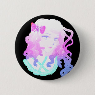 AnimeHipsterKawaii pastellfärgad kuslig gullig Knapp