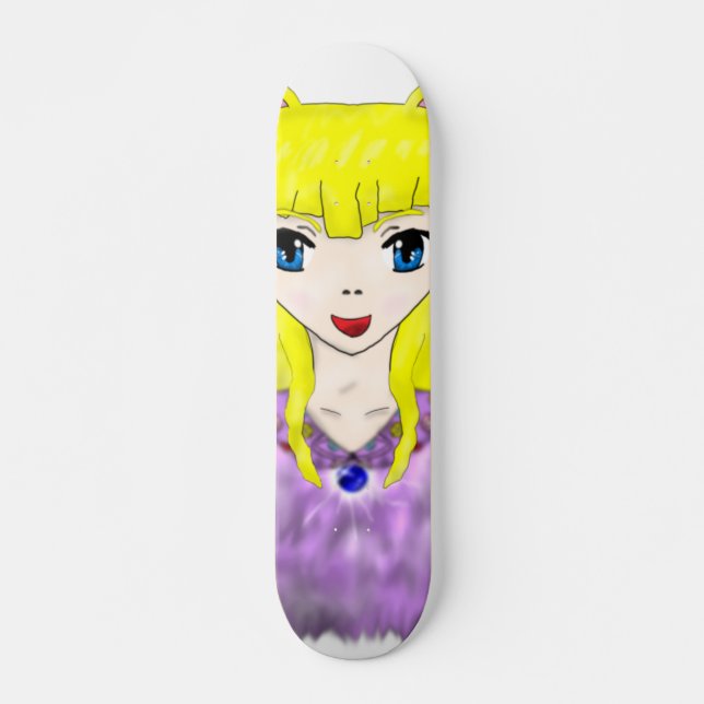 Animekattflicka Mini Skateboard Bräda 18,5 Cm (Framsida)