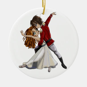 Animenötknäppareprydnad Julgransprydnad Keramik