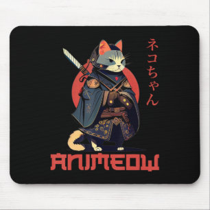 ANIMEOW Roligt Cute Samurai Kawaii Cat Ninja Costu Musmatta