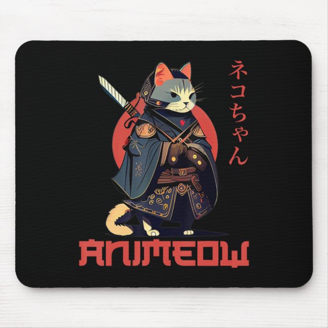 ANIMEOW Roligt Cute Samurai Kawaii Cat Ninja Costu Musmatta (Framsidan)