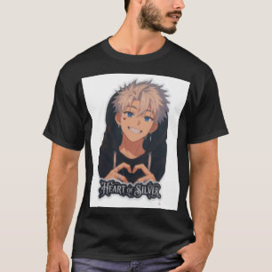 Animepojke med silverhjärta - Estetiska hjärthände T Shirt