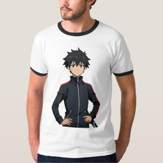 Animepojke med svärd i modern stad vid solnedgång  t shirt