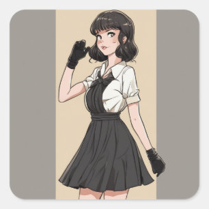 Animera Chic Little Black Dress Sticker - tidlös Fyrkantigt Klistermärke