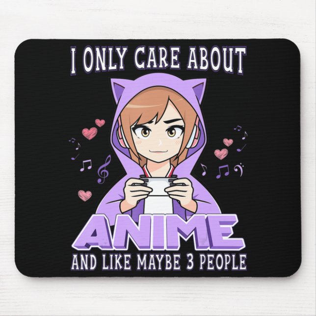 Animera flicka jag bryr mig bara om djur och kansk musmatta (Framsidan)