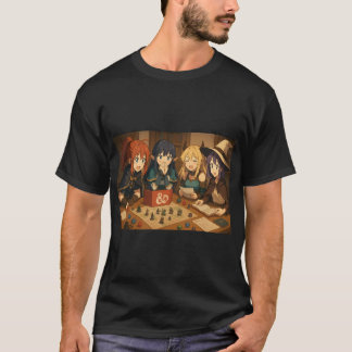 Animera flickor som spelar upp D&D T Shirt