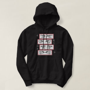 Animera öga med japanska tecken   hoodie