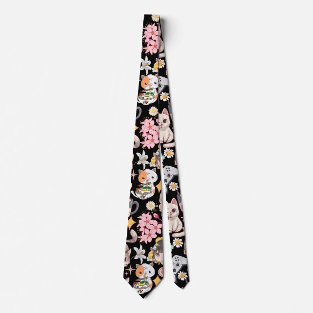 Animera överbelastning Cute Mönster Black BG Slips (Framsida)