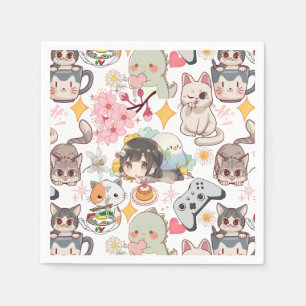 Animera överbelastning Cute Mönster Pappersservett