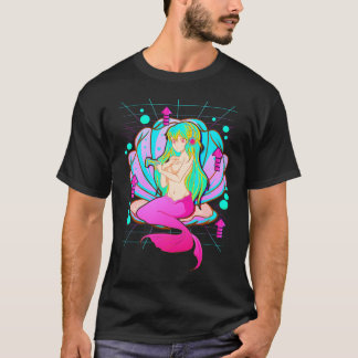 Animera Sjöjungfru Gamer Pastel Theme Vaporwave T Shirt