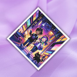 Animera spel par med katt | pappersservett