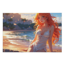 Animera tjejen på stranden.