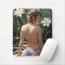Animera vacker flicka Mouse Pad