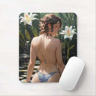 Animera vacker flicka Mouse Pad Musmatta