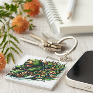 Animerad Bears Riding a Grönt Car