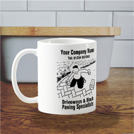 Animerad bild på uppfarter och gatsten. kaffemugg
