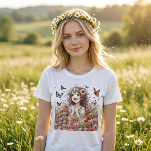 Animerad Blommande Glädje T-shirt