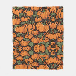 Animerad Cute Pumpkin Minimalist Fall Halloween Fleecefilt