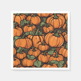 Animerad Cute Pumpkin Minimalist Fall Halloween Pappersservett