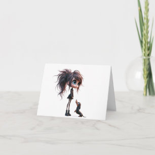 Animerad Dachshund Cheup Card Kort