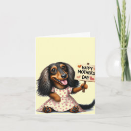 Animerad Dachshund Mors Dag  Kort