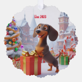 Animerad Dachshund Puppy Personlig