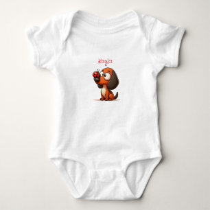 Animerad dackel och nyckelpiga t shirt
