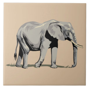 Animerad Elephant Kakelplatta