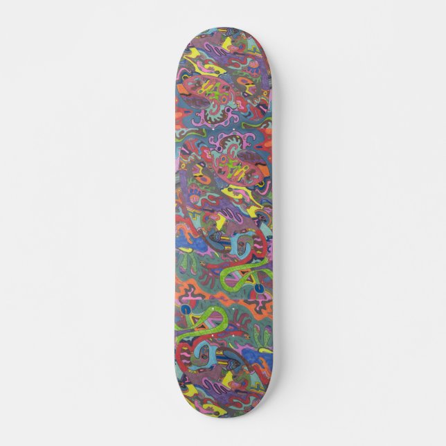 Animerad Färg, ursprunglig abstrakt Skateboard Bräda 20 Cm (Framsida)