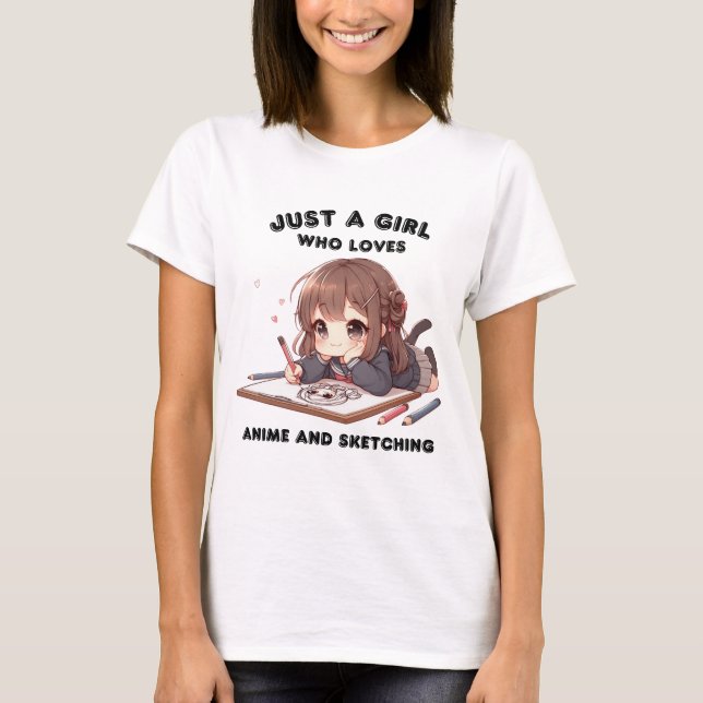 animerad flicka bara en flicka som animerar och sk t shirt (Framsida)