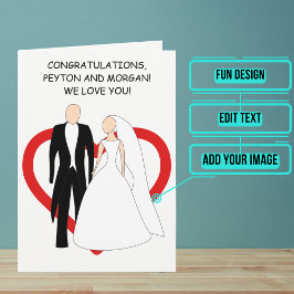Animerad Formella par Bröllop-Grattisar Kort