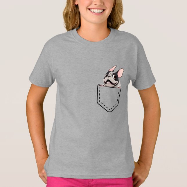 Animerad Fransk Bulldog T-Shirt (Framsida)