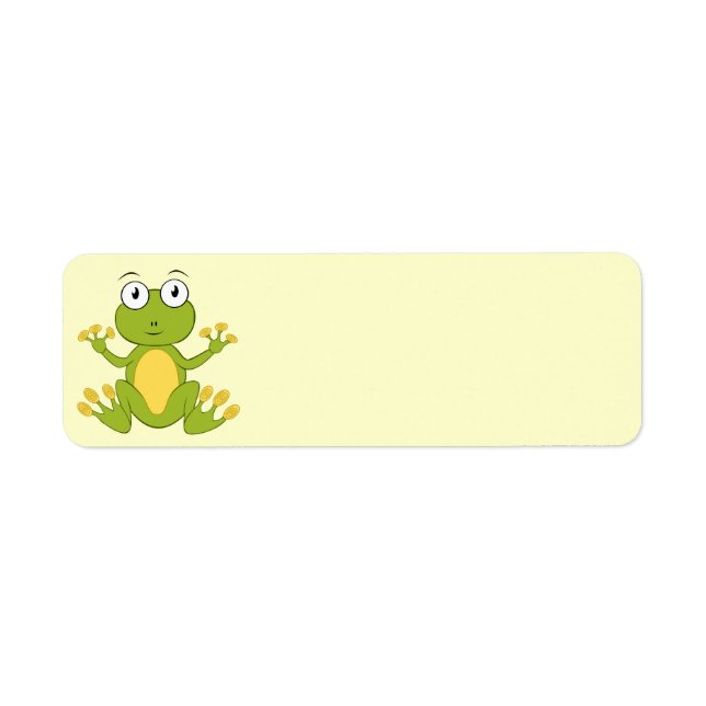 Animerad Frog Returadress Etikett (Framsidan)