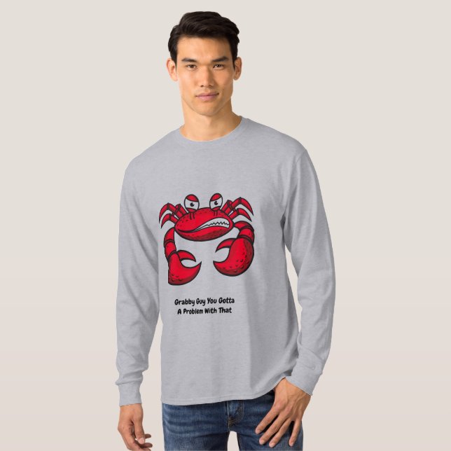 Animerad Grouchy Crab T Shirt (Hel framsida)