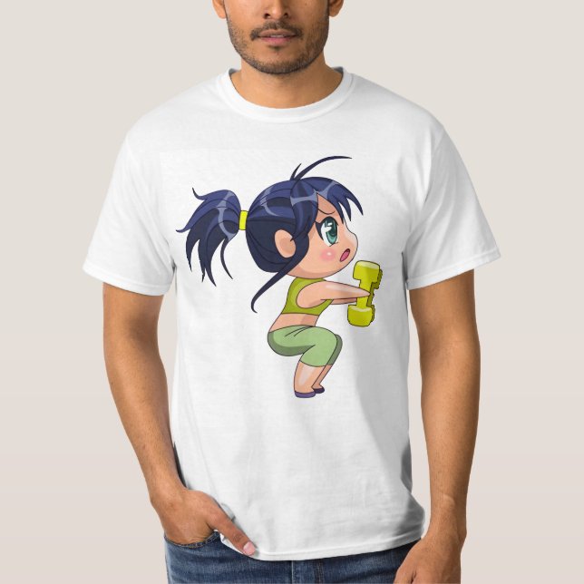 animerad gym-minne t shirt (Framsida)