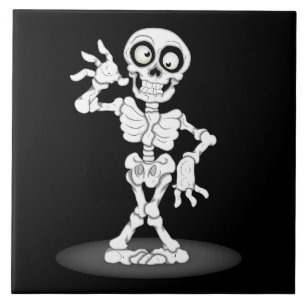 Animerad Halloween Skeleton Kakelplatta