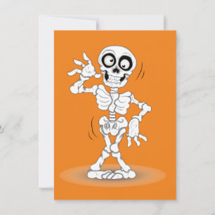 Animerad Halloween Skeleton Kort