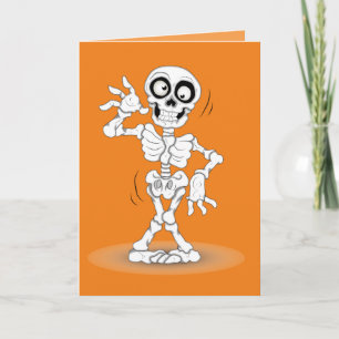 Animerad Halloween Skeleton Kort