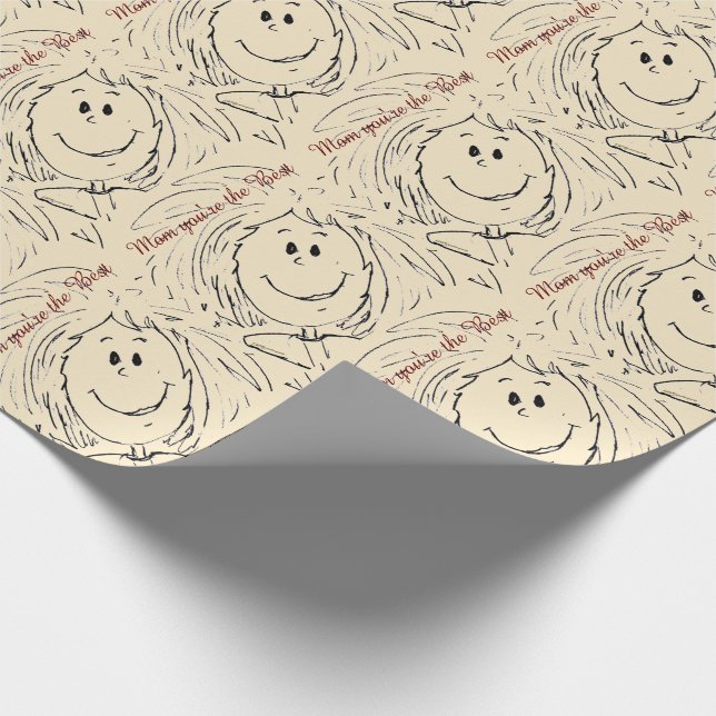 Animerad Hand plockade Female Ansikte Mor födelsed Presentpapper (Hörn)