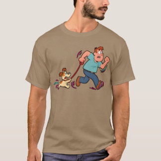 Animerad jaktsekvens illustration vänner t shirt