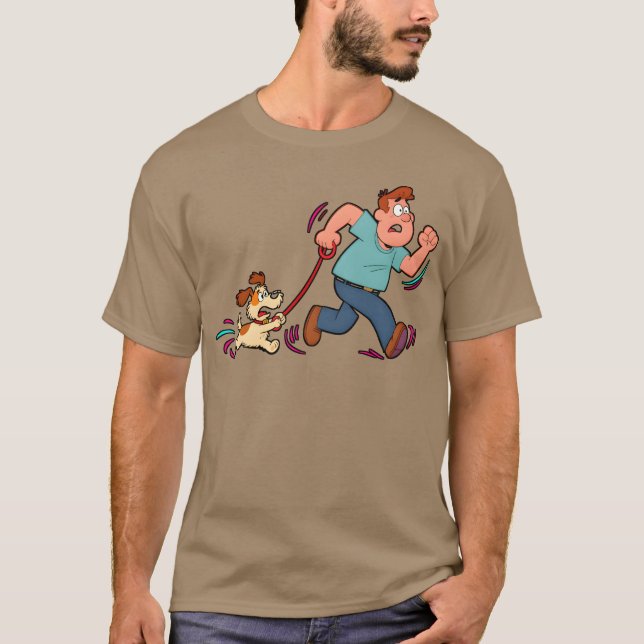 Animerad jaktsekvens illustration vänner t shirt (Framsida)