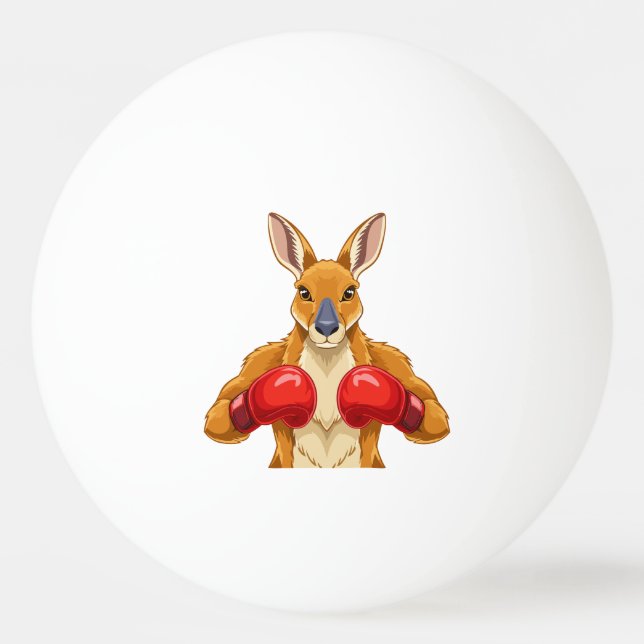Animerad känguru med röda boxningshandskor  pingisboll (Framsidan)