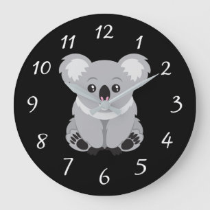 Animerad Koala Bear Large Clock Stor Klocka