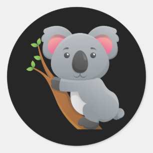 Animerad Koala Bear Runt Klistermärke