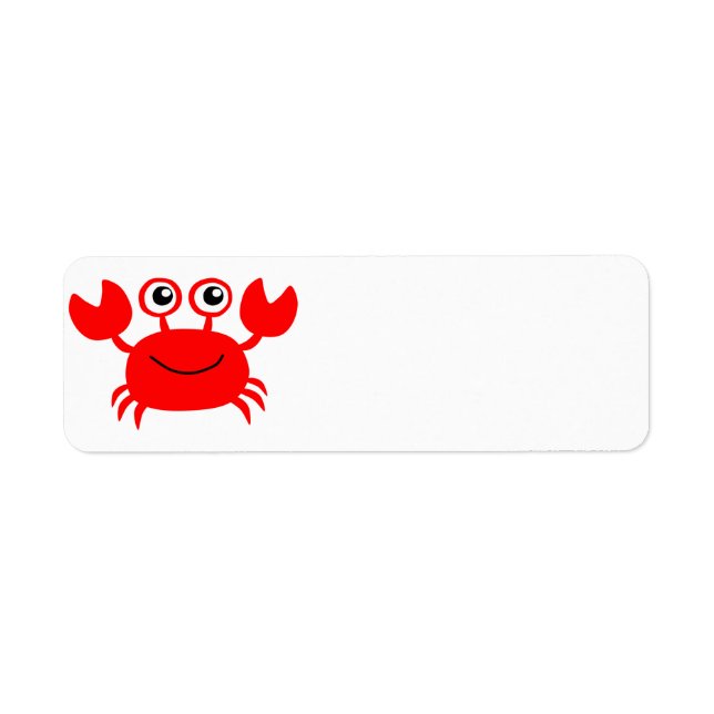 Animerad lycklig Crab Returadress Etikett (Framsidan)